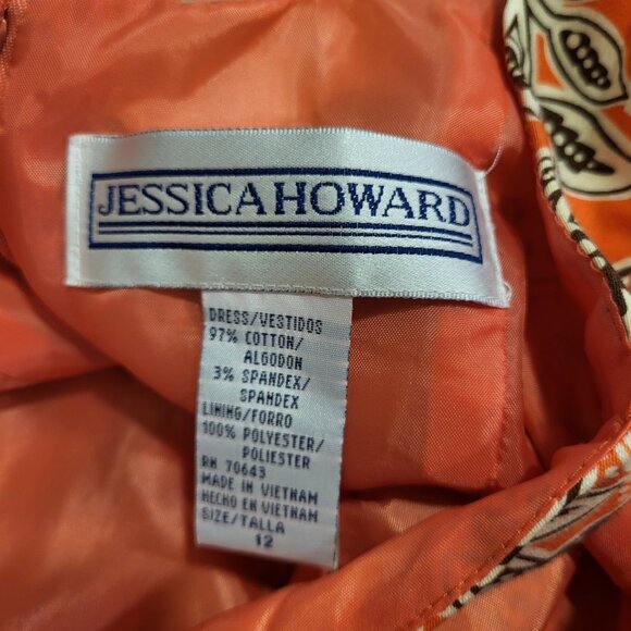 Jessica Howard Floral Midi Dress Size 12 Coral Sleeveless Classic Flowy Dainty‎ - Picture 3 of 6